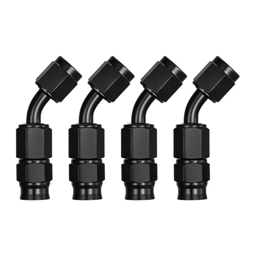 Image of EVIL ENERGY 3AN PTFE Hose End Fitting 45 Degree Black for PTFE Hose Only 4PCS