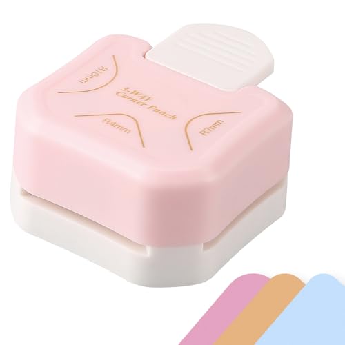 HAUSTGO 3 in 1 Corner Punch 4mm 7mm 10mm 3 Way Corner Rounder Punch for Laminated Cardstock Bullet Journal Invitations Gift Tags Photocards Business Cards and Scrapbooking
