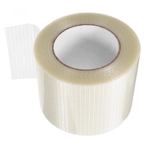 EXAOMBLE Reinforced Fiberglass Filament Tape 5.5cm X 50m Strong Adhesive Waterproof Shipping Tape for Industrial Packaging and Emergency Repair