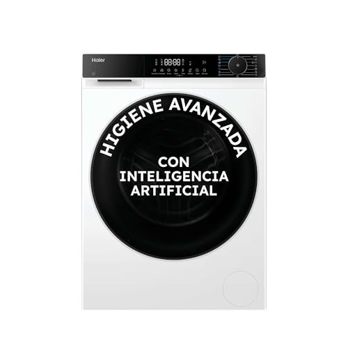 Haier X5 Series HWD100-BP16357US Lavadora Secadora, Capacidad 10KG+6KG, Motor Inverter, Wifi, Tecnología Antibacterias, Refresh, Inicio diferido, DetectorKG, 60CM Ancho, 1600 RPM, 16 programas, Blanco