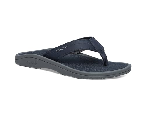 Image of Sanuk On the Rocks Men's Beach Sandals | Flip Flops for Men | Quick Dry Flip-Flop Slides | Supportive & Lightweight | Arch Support Footbed