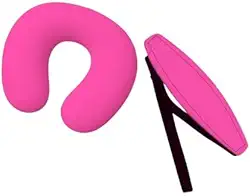 Kit Almofada de pescoço e Faixa Apoio Suporte Cabeça de Bebê Cadeirinha Carro (Pink)