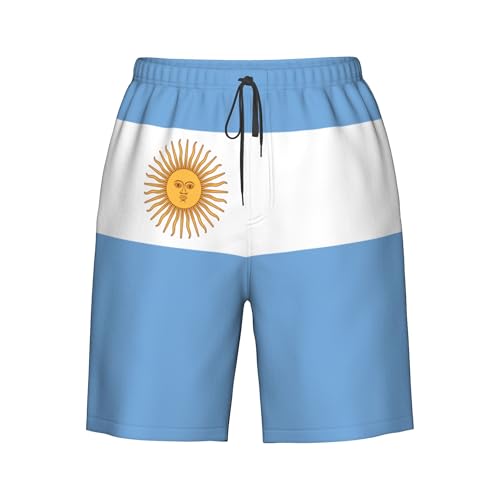 CUTEDWARF Flag of Argentina Men's Swim Trunks Beach Swimwear Beach Shorts Summer Board Shorts