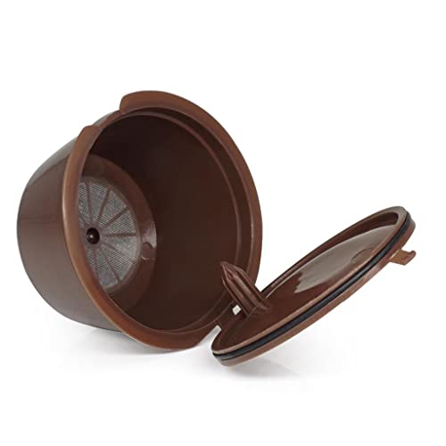 Image of 3 Pcs Reusable Coffee Capsule Filter Pod for Nescafe Coffee Machine Brown
