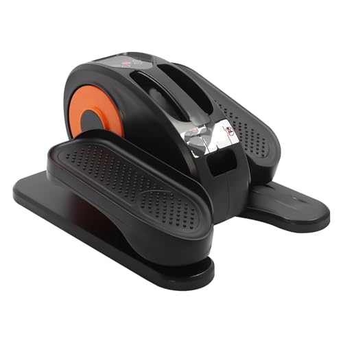 Mini elíptica de Escritorio, ejercitador eléctrico de piernas for Personas Mayores, máquina de Escritorio, 5 velocidades con Control Remoto y Pantalla LED, Bicicleta estática silenciosa(Orange)