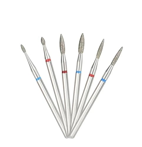 ZHLWei Brocas de diamante for uñas, brocas cónicas de carburo for quitar microcutículas, 6 uds.