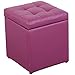 HSCYLWJ Simpleleather Hocker Fußhocker,mit Abdeckung Aufbewahrungshocker Massivholz Lila Sofahocker Schuhwechselbank,Wohnzimmer Schlafzimmer Dekoration