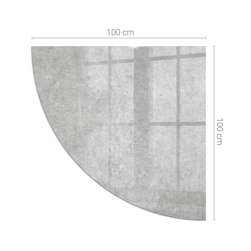 Plaque de cheminée verre quart de cercle protection thermique sol poêle