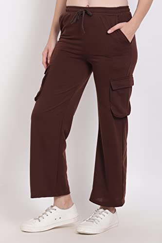 Image of Women's Cotton Fabric Stylish Cargo Pocket Lower /Sweatpants