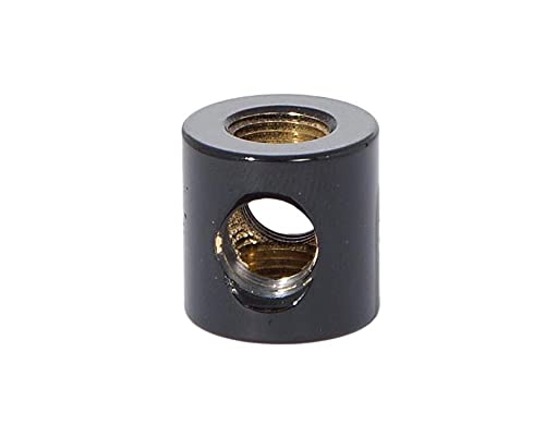 Image of B&P Lamp 4-Way Brass Arm Back, All Holes Tapped 1 /8IP, 3 /4 Inch Height by 3 /4 Inch Diameter, Gloss Black Finish