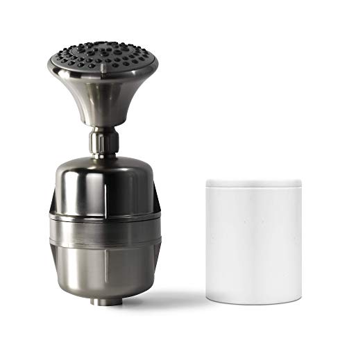 Propur Brushed Nickel Shower Filter w/ 5 Function Massager Head - ProMax Water Filter Cartridge removes Chlorine and Hard Water Minerals - Great for Dry, Sensitive Skin, and Hair Propur Brushed Nickel Shower Filter w/ 5 Function Massager Head - ProMax Water Filter Cartridge removes Chlorine and Hard Water Minerals - Great for Dry, Sensitive Skin, and Hair