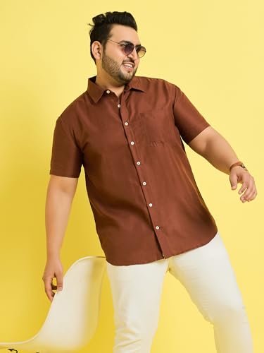 Image of Bigbanana Plus Size Men's Regular Fit Solid Shirt