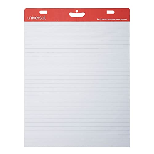 Universal 45602 Sugarcane Based Easel Pads, 1 Inch Rule, 27 x 34, White, 50 Sheets (Pack of 2 Pads)