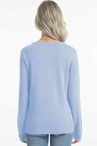 Image of QUALFORT Women's 100% Cotton Lightweight Cardigans Long Sleeve Knitted Button Down Sweater