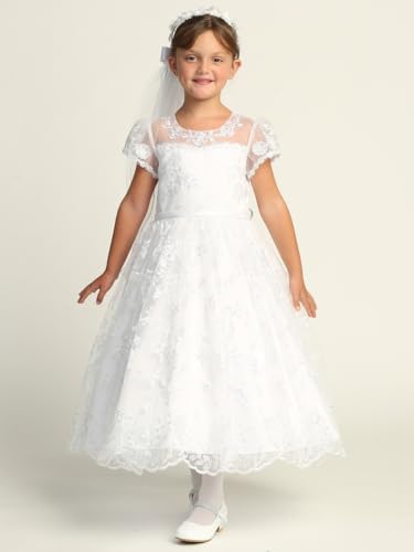 First Communion Dress with Sleeves - 1st Communion Dresses for Girls - Vestidos de Primera Comunión Niña4