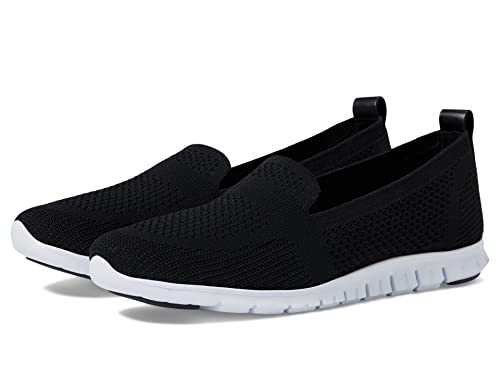 Cole Haan Cole Haan womens Zerogrand Stitchlite Slip on Loafer Moccasin, Black Knit/Leather, 9.5 US