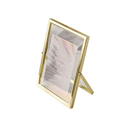 Fotoram Bilderam Ljus Lyx Kreativ Metall Fotoram 6 '' 7 '' 8 '' för Vardagsrum Sovrum Skrivbord Display Transparent Glas Fotoram fotoramar