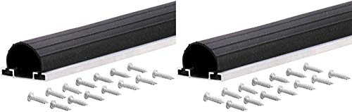 M-D Building Products 87668 18-Feet Universal Aluminum and Rubber Garage Door Bottom, Black Pack of 2