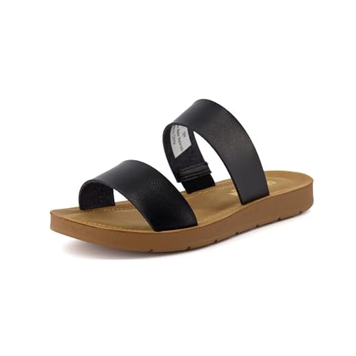 CUSHIONAIRE Women's Imelda 2 band slide sandal +Memory Foam, BLACK 8