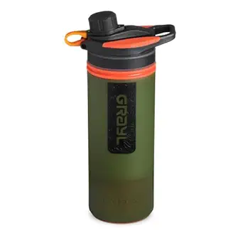 GRAYL GeoPress 24 oz Water Purifier Bottle - Filter for Hiking, Camping, Survival, Travel (Oasis Green)