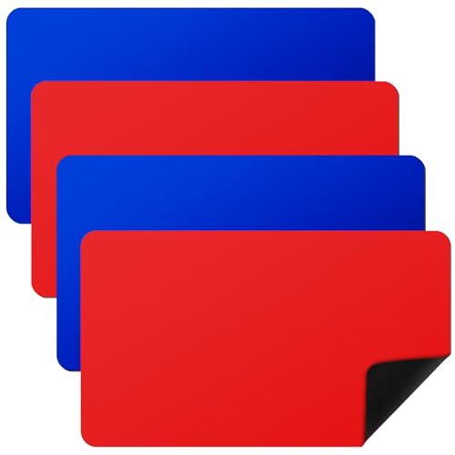 Image of Ecally 4 Pcs Card Game Mats 24 x 14 Inch Playmat Table Smooth Playing Card Mat for TCG, Gameplay (Red,Blue)