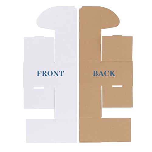 Image of ZBEIVAN 4x3x2 White Shipping Boxes Set of 50, Corrugated Cardboard Mailer Boxes for Packaging Small Business Mailing Gifts