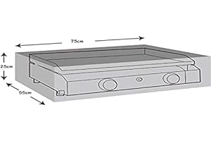 Werkapro Beschermhoes voor Planchaet elektrische grill - opbergtas voor trolley, camping, gas - waterdicht en UV-bescherming, 75 cm x 55 cm x 25 cm - 11285, grijs, 75 x 55 x 25 cm