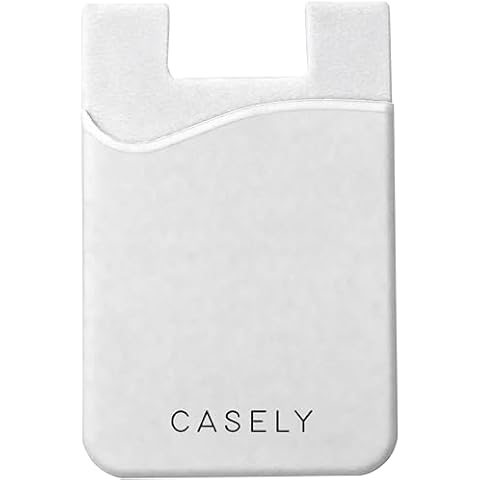 Casely White Silicone Wallet | Holds Up to 4 Cards, Universal Size, Strong Adhesive, Remove and Reuse, Smooth and Flexible Cover