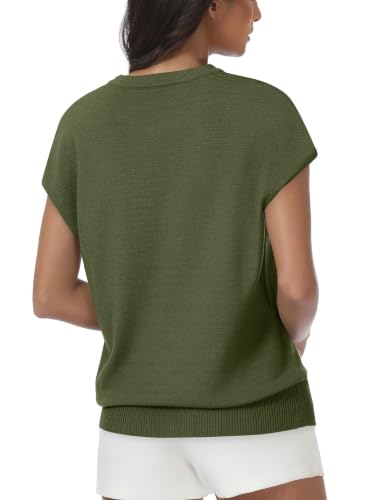 Image of Womens Tops Summer Sweaters Short Sleeve Shirts Dressy Casual Basic Casual Cap Sleeve Tops Beach Vacation Clothes