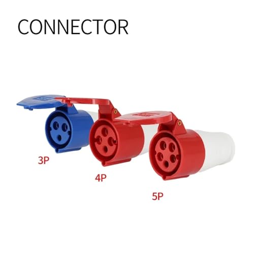 Conector impermeable 32A-4P IP44 para toma de pared industrial con 4 pines 3