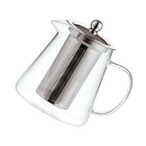 TOBBOMEY 耐熱厚手ガラスティーポット 手持ち急須 茶こし付き 花茶 果実茶 茶対応 お手入れ簡単