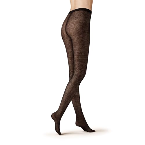 KUNERT Damen Strumpfhose Romantic Stripes Fashion 50 DEN Black 42-44