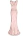 MUXXN Women's 1950s Sleeveles Retro Crew Neck Satin Long Maxi Formal Gowns and Evening Dresses Light Pink XL