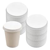 100pcs Disposable Paper Cup Cover, 3.54 inches Recycled Drinking Lid, White Coffee Cup Cover, Hot Cup Lids for Home Kitchen Cafe Parties Wedding Hotel Bars (Without Hole)