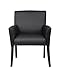 Boss Office Products Executive Box Arm Chair with Mahogany Finish in Black, 25.5