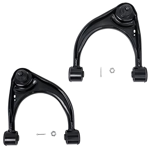 Image of Detroit Axle - 8pc Front End Kit for 2007-2021 Toyota Tundra, 2008-2022 Sequoia, 2 Upper Control Arms w /Ball Joints 4 Tie Rods 2 Boots 2009 2010 2011 2012 2013 2014 2015 2016 2017 2018 2019 2020