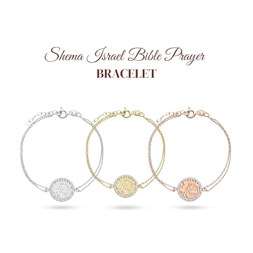 Alef Bet by Paula Shema Israel Bracelet for Women | Solid Sterling Silver Hebrew Prayer Jewelry with Cubic Zirconia | Faith-Based Religious Gift for a Bat Mitzvah2
