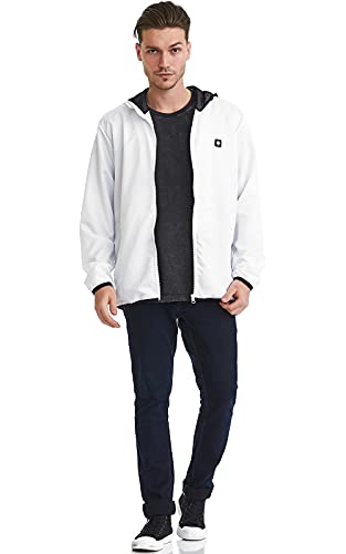 Jaqueta Corta Vento Masculina Repelente à água LaVíbora - Preta (Branco, P)