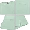 Set de scrub para hombre, top con cuello en V y 3 bolsillos, pantalón cargo, uniforme médico resistente a arrugas, set de scrub para hombre 8