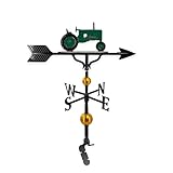 Montague Metal Products 32-Inch Deluxe Weathervane with Green Tractor Ornament