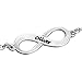 MyNameNecklace Personalized Infinity Name Bracelet - Custom Multiple Infinite Symbol Charms Valentine's Day Jewelry Gift for Mom Wife Mother