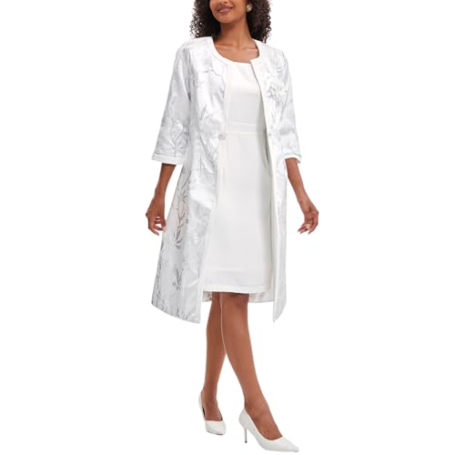 Women's Elegant 2 Piece Dress Church Suits with Exquisite Jacquard Embroidery Long Jacket for Wedding Party Evening Dress3