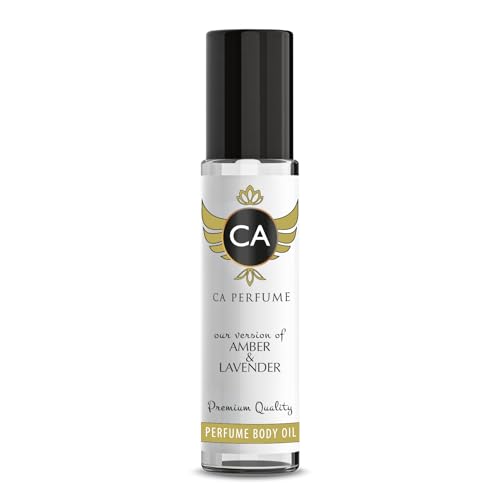 CA Perfume Impression of Amber &amp; Lavender for Men Fragrance Oil Amber Fougere Scent Long Lasting Cologne for Men Travel Size TSA Ready Mini Parfum Body Oil Roll-on 0.33 Fl Oz 10ml