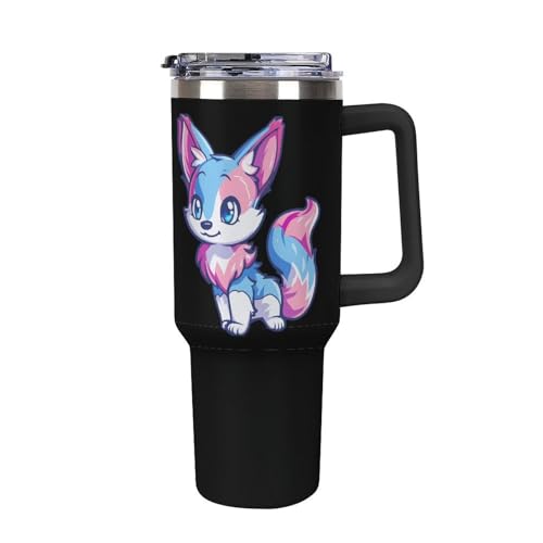 Taza de viaje Trans Fox de 40 oz: botella de agua de acero para coche