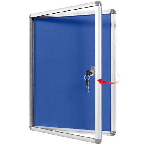 Tableau d'affichage inviolable 490x360 mm à fond feutre bleu pour 2xA4