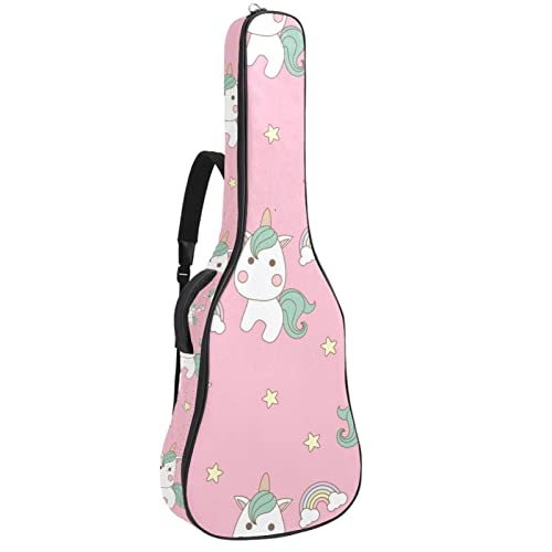 Housse de guitare acoustique étanche à motif vache - Sac 42,9" avec organiseur