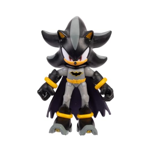 DC x Sonic als Shadow als Batman 6 cm Actionfigur offiziell lizenziert von Jakks Pacific hochbeweglich und detailreich gestaltet Sammlerverpackung