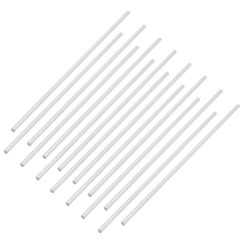 BENECREAT 20Pcs 6061 Aluminum Round Rods, 11.8" L x 1/4" D Aluminum Round Bar Metal Rod for Industrial Use, Metalworking & DIY Crafts (Platinum Finish)