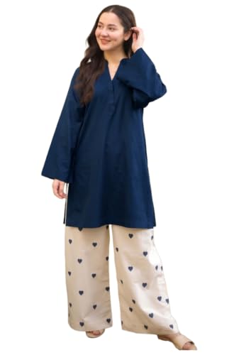 Image of ANNI Designer Farshi Salwar Suit Set for Women Viscose Solid | Co-ords Set for Woman | Kurta Palazzo 2 Piece Outfit | Mandarin Neck Full Sleeve Regular Fit Ethnic Dress Stylish Womens
