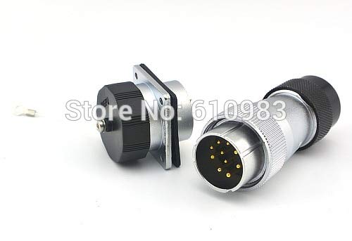 Gimax 32mm 10Pin Panel Mount Socket Receptacle to 10 Pin Plug Aviation Connector